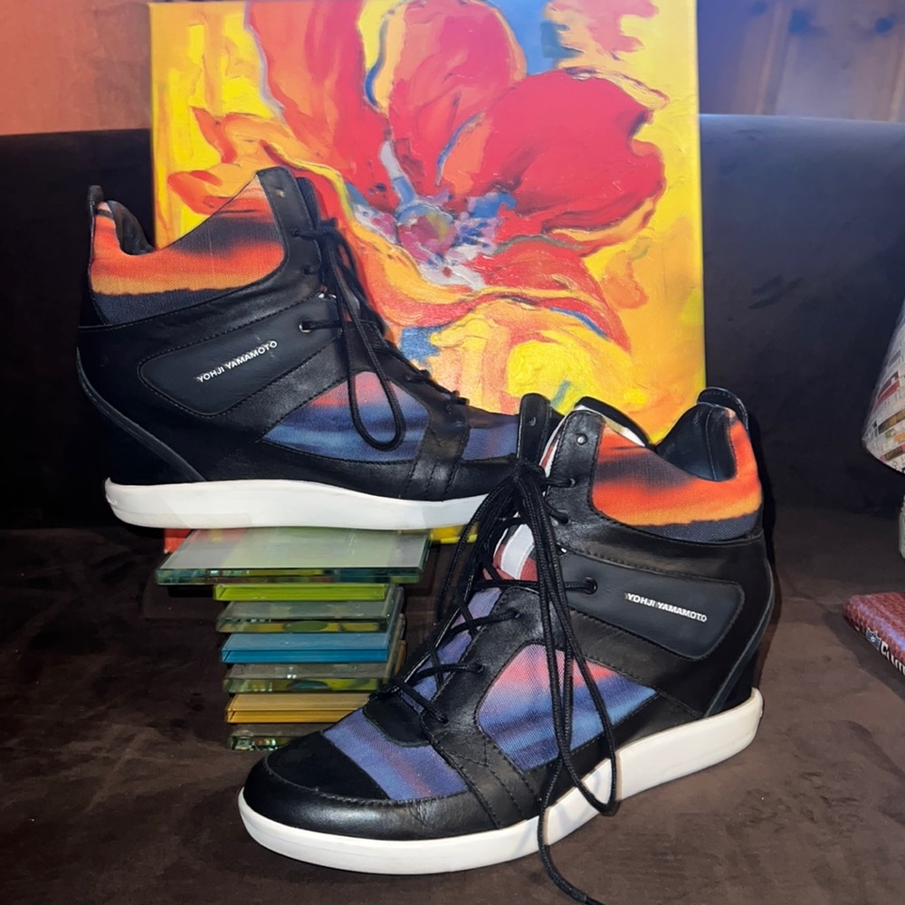 Y3 wedge hi-top sneakers